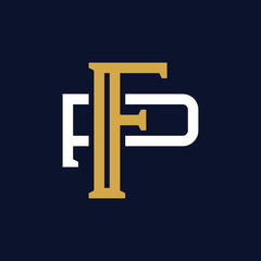 Initial Letter FP PF Monogram Logo Design
