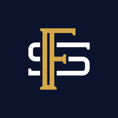 Initial Letter FS SF Monogram Logo Design