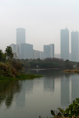Lakeside modern office building in China