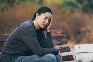 sad serious woman.depressed emotion panic attacks alone young people fear stressful.crying begging...