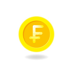 Swiss franc -CHF- currency flat illustration icon