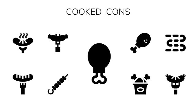 Modern Simple Set of cooked Vector filled Icons