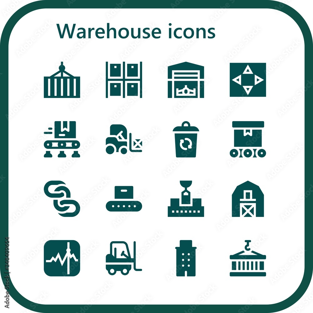 Canvas Prints warehouse icon set