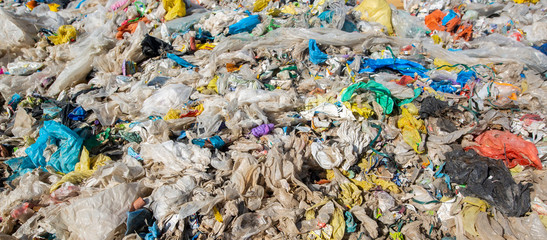 Pollution concept garbage pile in trash, waste dump or a landfill, waste from household, global...