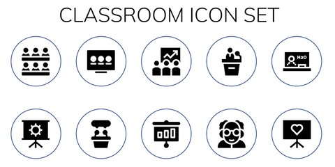 classroom icon set