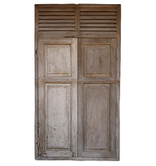 Rustic wood windows frame isolate on white background