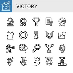 victory icon set