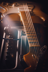 Fototapeta premium close up of electric guitar detail depth of field