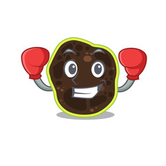 Mascot design of firmicutes as a sporty boxing athlete