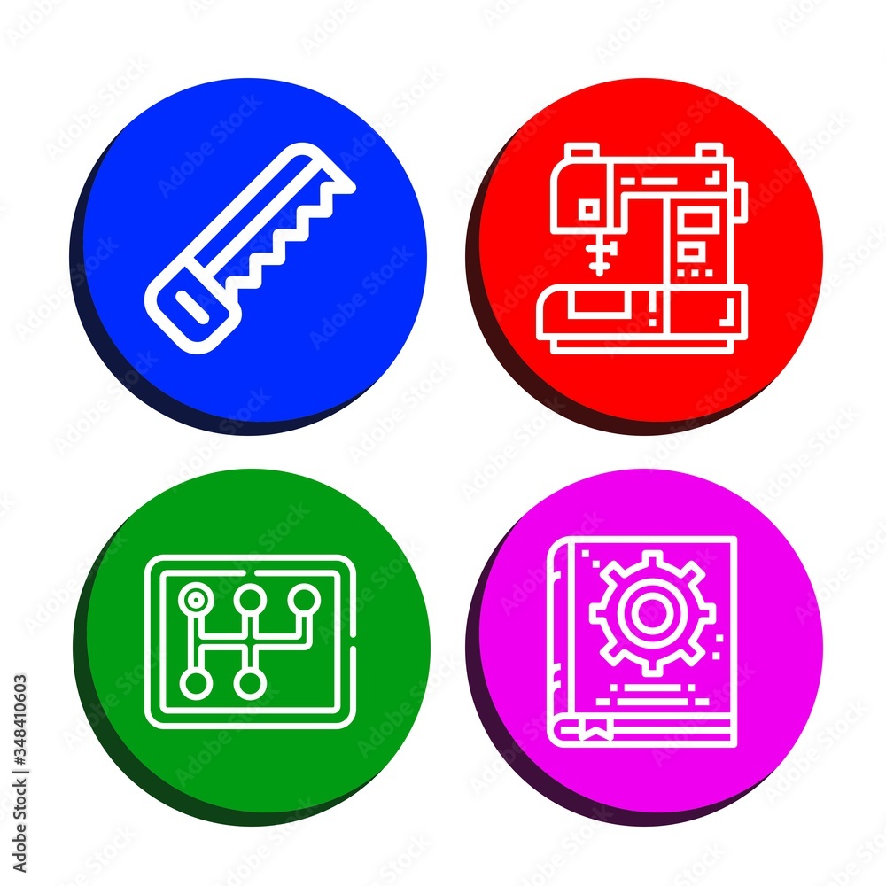 Poster manual simple icons set