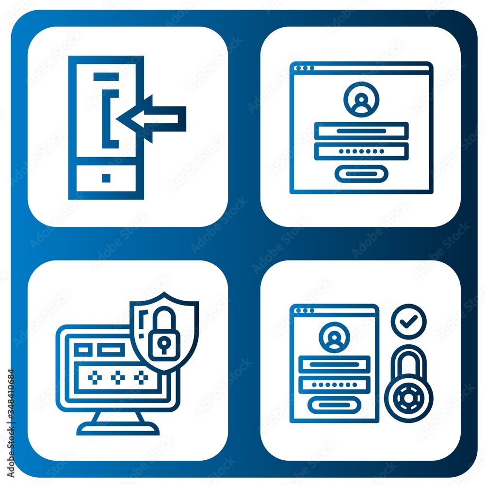 Poster logout simple icons set