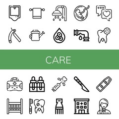 Fototapeta premium care simple icons set