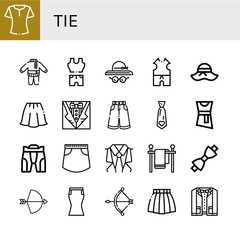 tie icon set