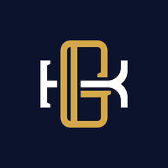 Initial Letter GK KG Monogram Logo Design