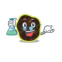 caricature character of firmicutes smart Professor working on a lab