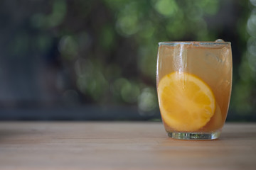 Fruits cocktail in glass - Orange and grapefruit