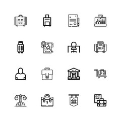 Editable 16 briefcase icons for web and mobile