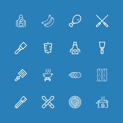 Editable 16 barbecue icons for web and mobile