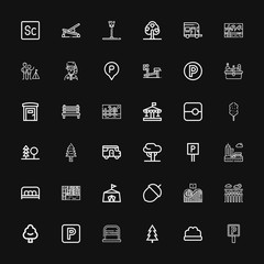 Editable 36 park icons for web and mobile