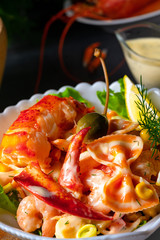 Lobster - crab salad with pasta