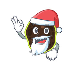 cartoon character of firmicutes Santa having cute ok finger