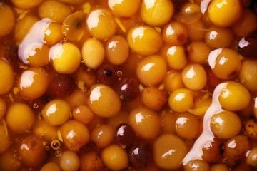 french dijon mustard beans macro background