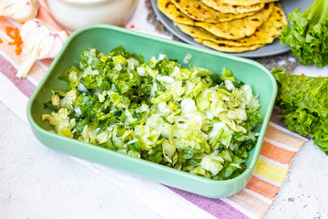 Green cabbage lettuce vitamin salad