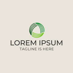 Design an abstract stripe logo with a green nature theme.