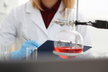 Female chemist in the laboratory of biological