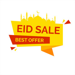 Fototapeta na wymiar Eid Mubarak Sale Design for business. Discount Banner Promotion Template