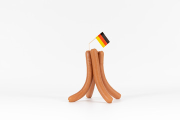 Wiener Würstchen mit Deutschland Flagge