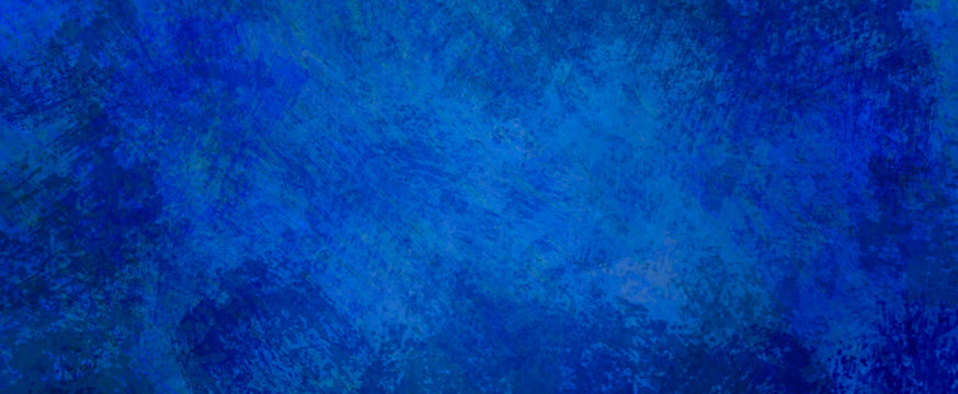Blue background texture with lots of grunge and distressed old vintage paint spatter design in dark sapphire blue color