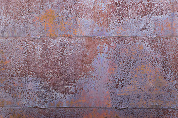 empty background of old rusty metal with a brown tinge