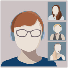 Video collector illustration with female participants