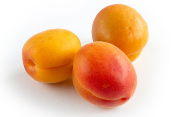 apricots on a white background