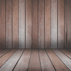 Perspective wood grain wall texture background.