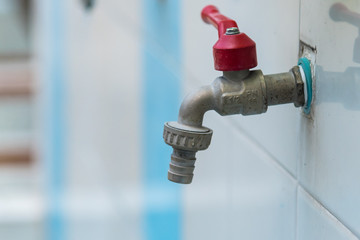 Water taps in a public school.Thailand.