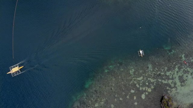 Aerial view of a beautiful small islands Siete Pecados near in Coron Bay. Palawan. 