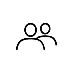People line icon. Simple representation of group of people. Vector Illustration