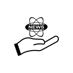 News icon and hand symbol. Design template vector