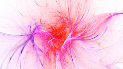 3D rendering abstract white fractal light background