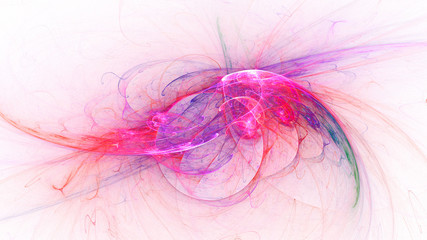 3D rendering abstract white fractal light background