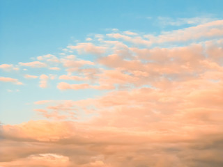 View  of the clouds  through a  light filter