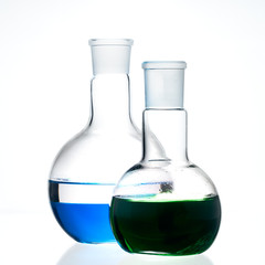 Glass flask with a chemical reagent.