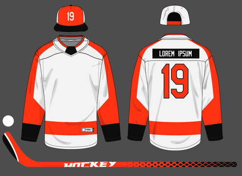 Ice Hockey Jersey Uniform Template Vector Kit