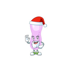 Clostridium botulinum Santa cartoon design concept with ok finger