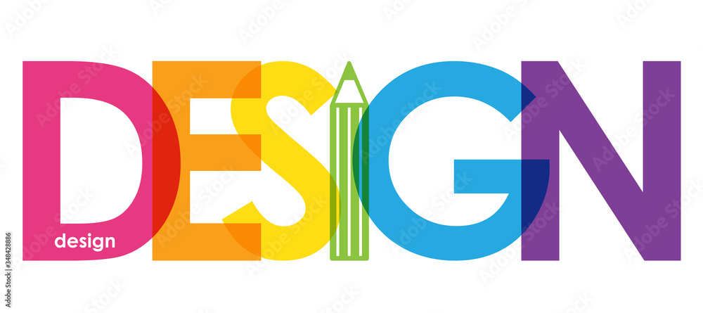 Poster design colorful gradient vector typography with pencil symbol