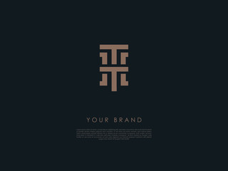 Fototapeta premium a business logo with bold lines which has letters 'h' and 't'
