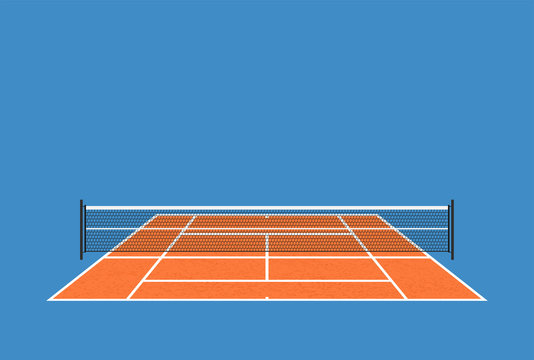 Background of tennis court. FLat vector illustration