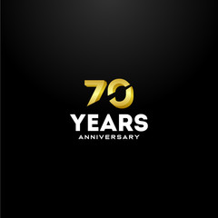 70 Years Anniversary Gold Number Vector Design